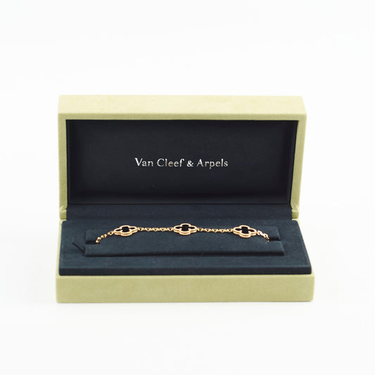 Van Cleef & Arpels 5 Motif Bracelet Yellow Gold Onyx - photo 2