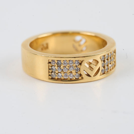Fendi F Is Fendi Ring Crystals Gold size M - photo 2
