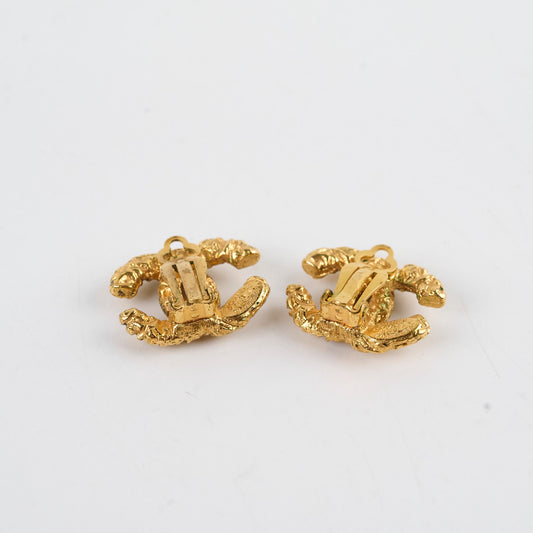 Chanel Florentine CC Clip Earrings Gold Costume Jewellery - photo 2