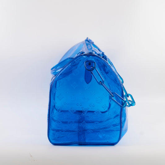 Louis Vuitton Virgil Abloh's 2019 Spring/Summer Clear Monogram Keepall 50 Bandoulier Blue - photo 2