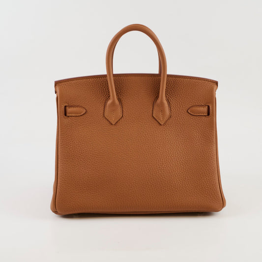 Hermes Birkin 25 Limited Edition Officer Gold/Ambre Togo PHW- C Stamp - photo 2