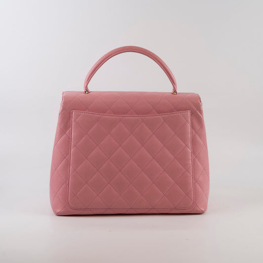 Chanel Caviar 24k Vintage Kelly Top Handle Pink - photo 2