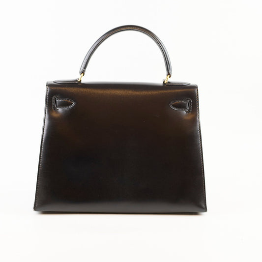Hermes Kelly 28 Box Calfskin Black- Q Circle Stamp - photo 2