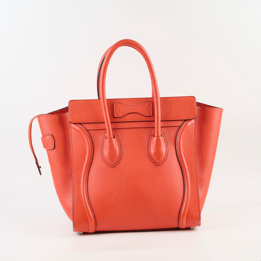 Celine Micro Luggage Grained Calfskin Red - photo 2