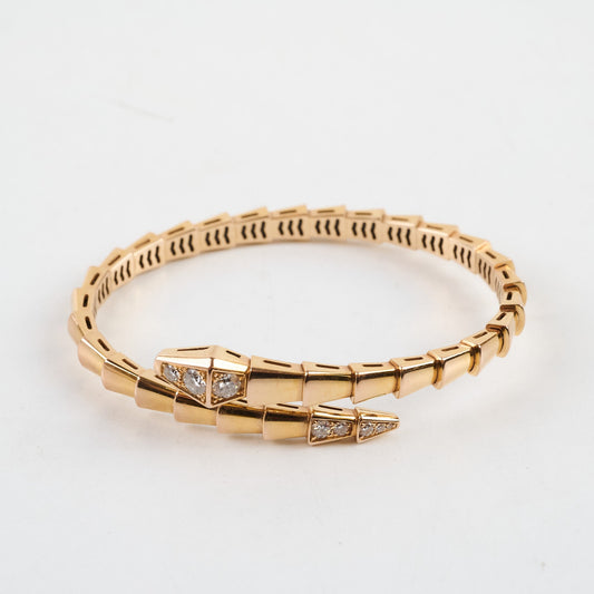 Bvlgari Serpenti Viper Bracelet 18k Rose Gold with Diamonds Size S - photo 2