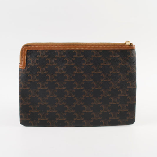 Celine Triomphe Logo Clutch Brown - photo 2
