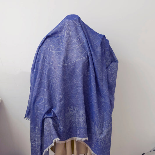 Chanel Blue Scarf Cashmere/Silk 140 x 140cm - photo 2