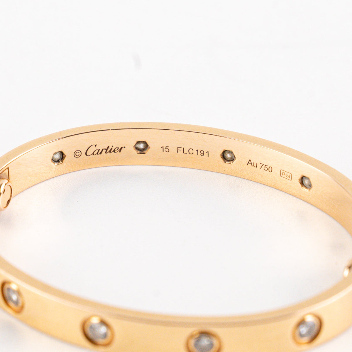Cartier Love Pink Gold 10 Diamond Size 15 Bracelet - photo 5