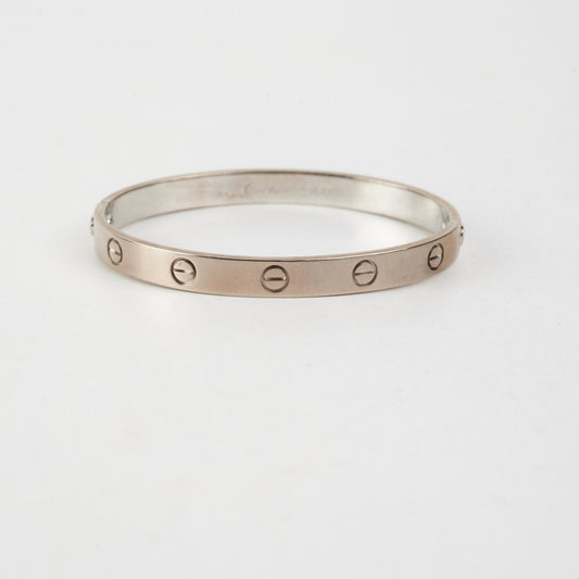 Cartier White Gold Love Bangle (Old Screw System) Size 17 - photo 2