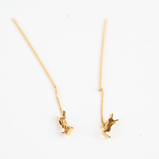 Saint Laurent YSL Threader Gold Fashion Earrings - photo 2