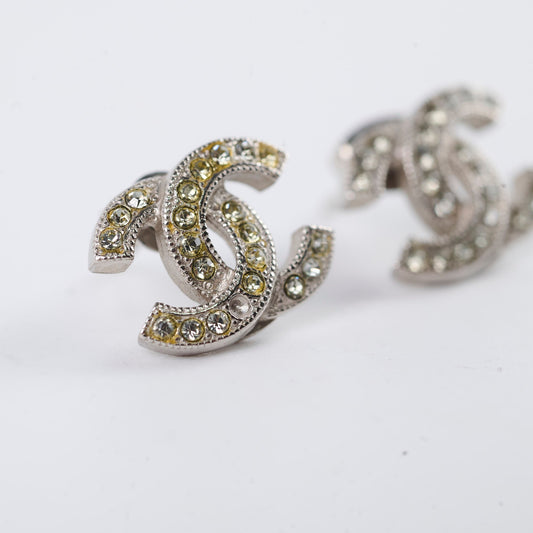 Chanel CC Logo Rhinestone Earrings Costume Jewellery - photo 2