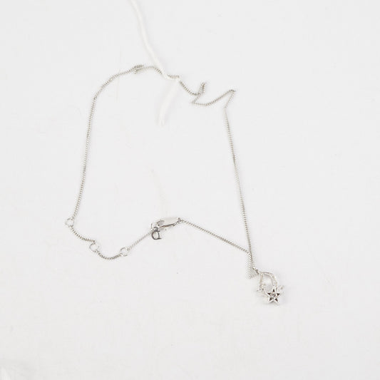 Dior Oblique Star Pendant Necklace Silver with White Crystals - photo 2