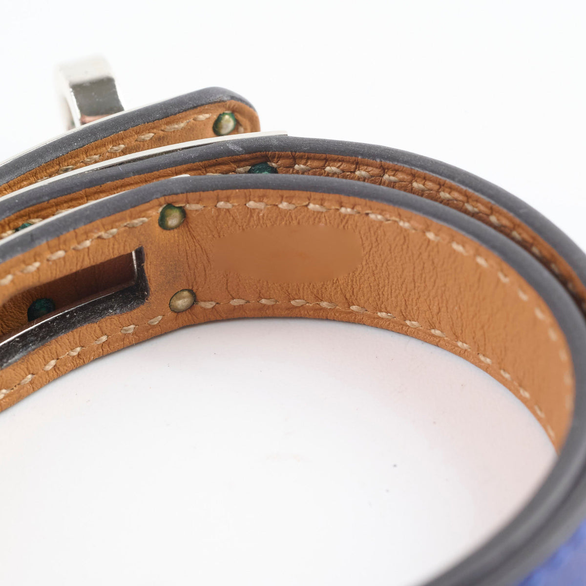 Hermes Kelly Double Tour Bracelet Size S/T2 Blue - photo 9