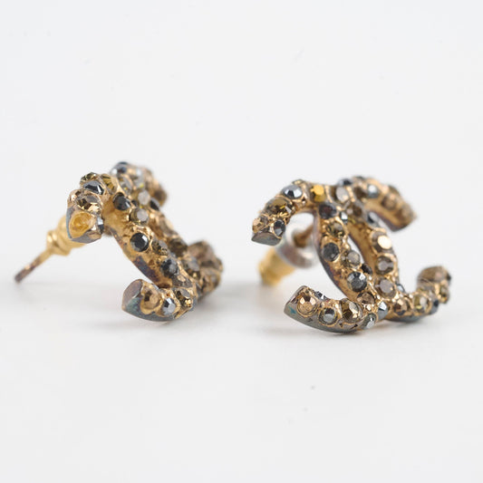 Chanel CC Logo Crystal Earrings - photo 2