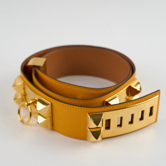 Hermes Collier De Chien CDC Belt Yellow Size 85 - photo 2