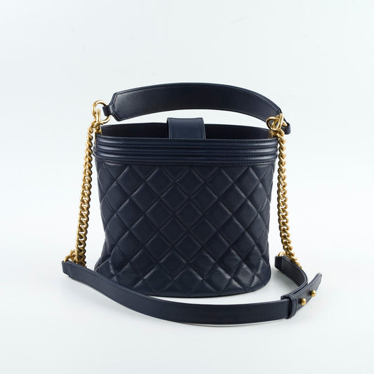 Chanel Boy Bucket Bag Navy 20B - photo 2