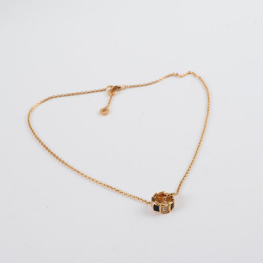 Bvlgari Serpenti Viper Necklace Diamonds Onyx Pink Gold - photo 2