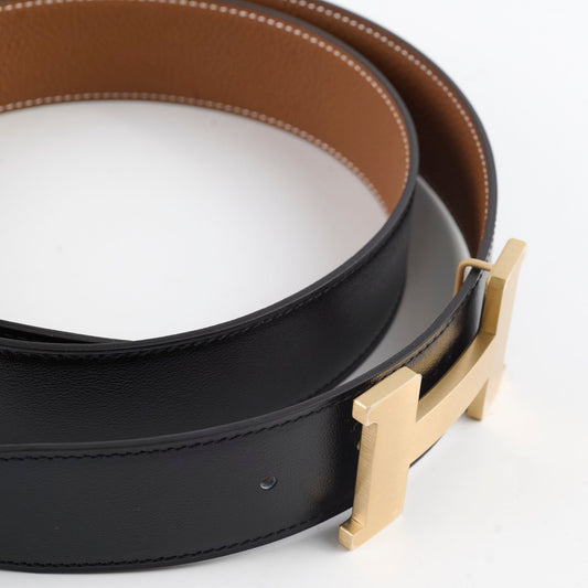 Hermes Reversible Constance Belt Noir/Gold Size 95 - photo 2