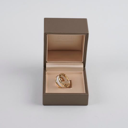 Bvlgari B.Zero 18k Pink Gold White Ceramic Ring Sz 49 - photo 2