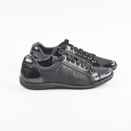 Prada Black Sneakers Nylon Saffiano 38.5 - photo 2