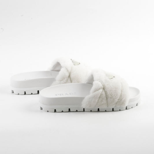 Prada Fur Slides White - photo 2
