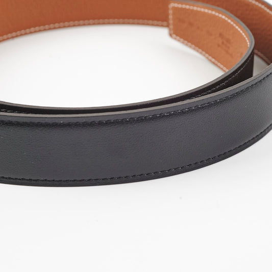 Hermes H Buckle & Reversible Leather Strap 32mm / 100cm Noir Gold - photo 2