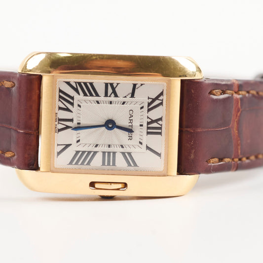 Cartier Tank Anglaise SM Gold with Leather Strap Watch - W5310027 - photo 2