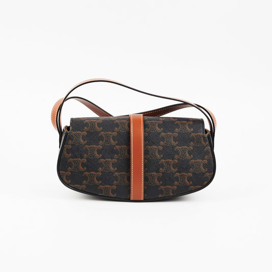Celine Clutch On Strap Triomphe Calfskin Tan - photo 2