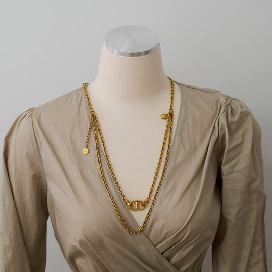 Christian Dior Layer Gold Necklace Costume Jewellery - photo 2
