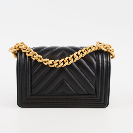 Chanel Small Boy Bag Black Chevron 25 Series - photo 2