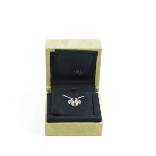 Van Cleef & Arpels Vintage Alhambra White Gold Guilloché Necklace - photo 2