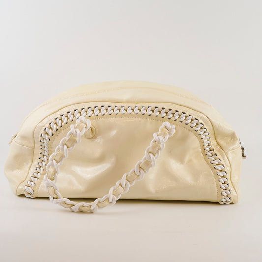 Chanel Luxe Ligne Bowler Bag Patent Ivory - photo 2