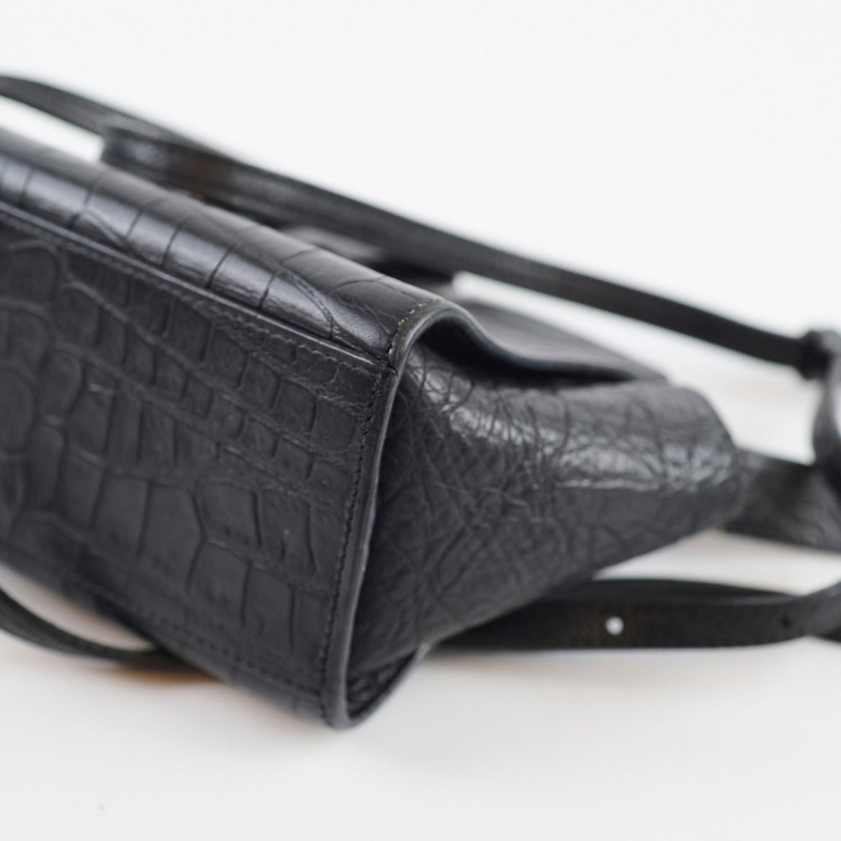 Saint Laurent Toy Cabas Croc Emboss Black - photo 7
