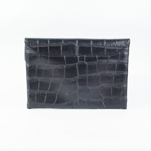 Givenchy Antigona Croc Print Envelope Clutch Black - photo 2