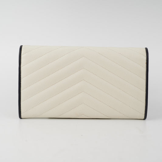 Saint Laurent White Monogram Long Envelope Wallet - photo 2