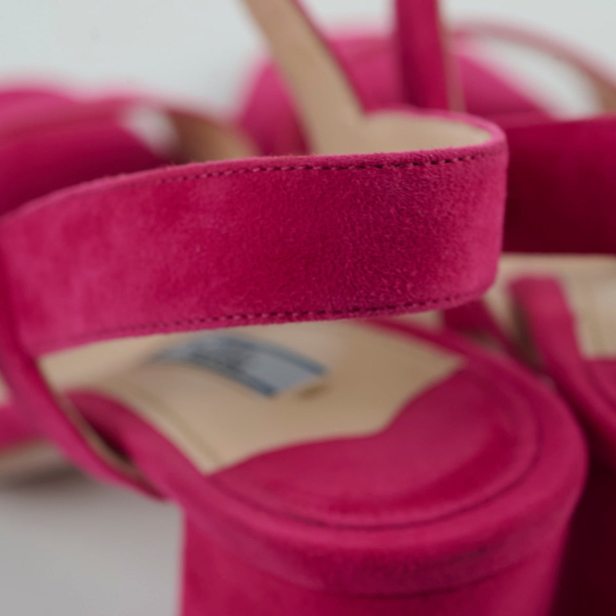 Prada Suede Block Heel Sandals Pink Size 39 - photo 13