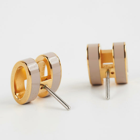 Hermes H Pop Earrings Marron Glance - photo 2