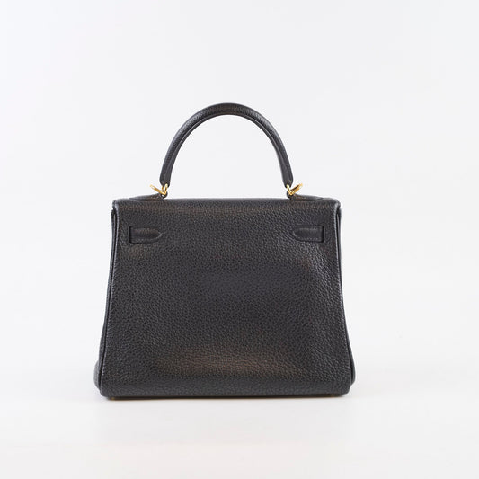 Hermes Kelly 25 Black GHW Togo C Stamp - photo 2