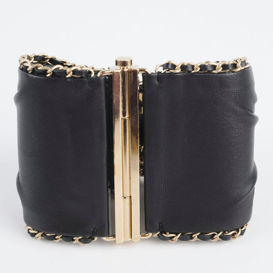 Chanel CC Logo Leather Cuff Black - photo 2
