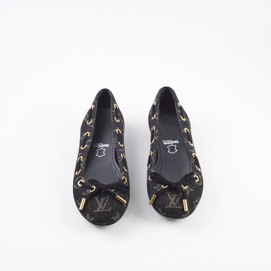 Louis Vuitton Denim Flat Ballerina Black Size 34.5 - photo 2