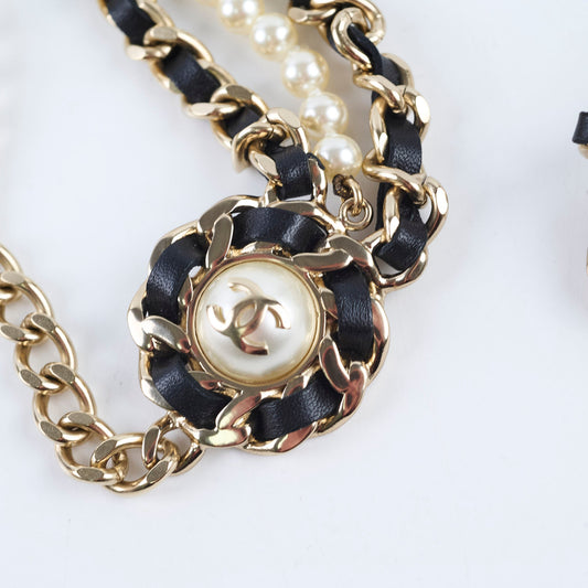 Chanel Pearl/Leather Adjustable Belt 80-110 cm - photo 2