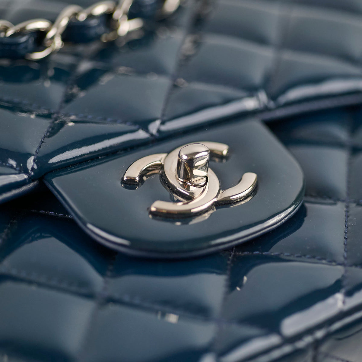 Chanel Jumbo Classic Double Flap Patent Dark Blue - photo 18