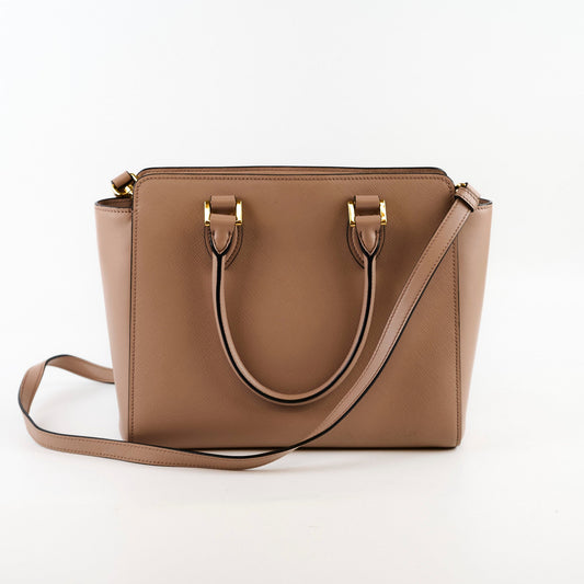 Prada 2 Way Saffino Shoulder Tote Cipria Blush Beige - photo 2