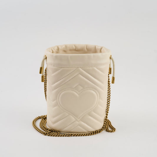 Gucci Marmont Mini Bucket Bag White - photo 2