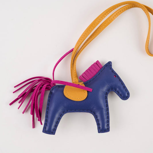 Hermes Rodeo Pm Charm Bleu Saphir, Rose Pourpre, Natural - photo 2