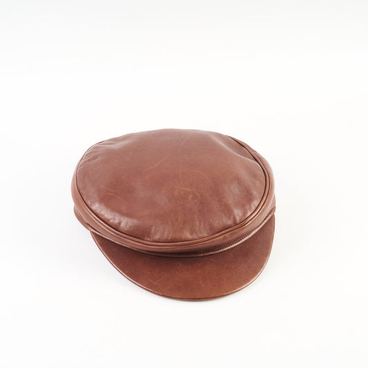 Hermes Saint Honore Leather Beret 58 Brown Size S - photo 2