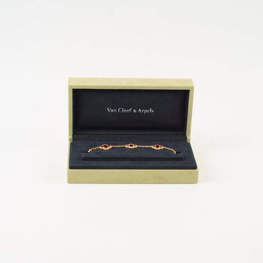 Van Cleef & Arpels Vintage Alhambra Carnelian 5 Motifs Bracelet - photo 2