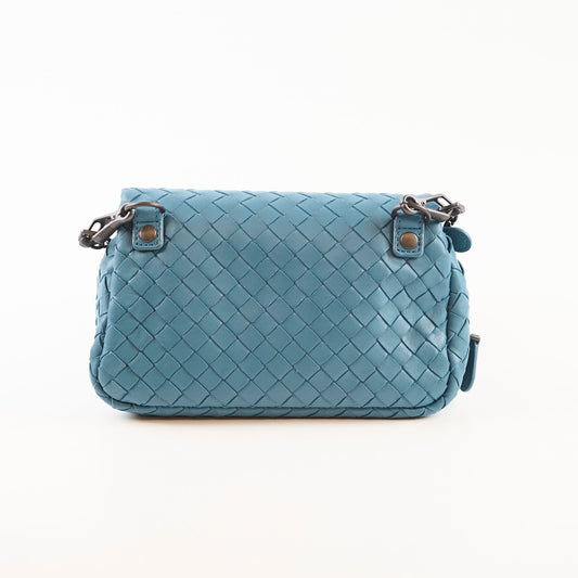 Bottega Veneta Small Nappa Intrecciato Chain bag Teal Blue - photo 2