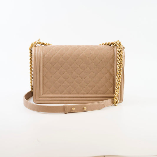 Chanel New Medium Boy Quilted Caviar Dark Beige (Series 27) - photo 2