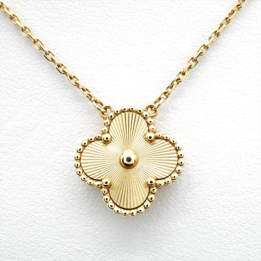 Van Cleef & Arpels Vintage Alhambra Guilloche Necklace Yellow Gold - photo 2